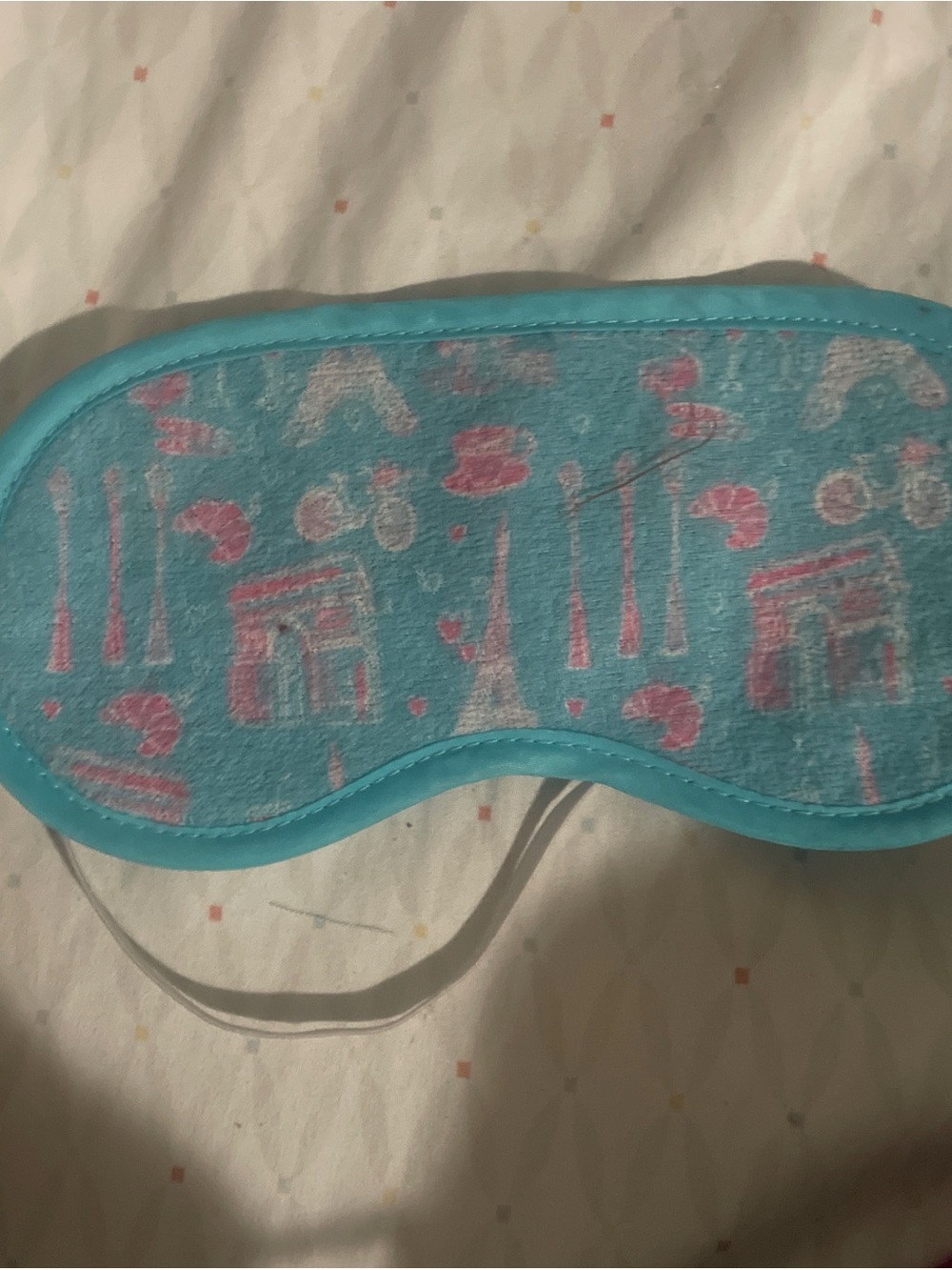 Turquoise Pink Patterned Sleep Mask